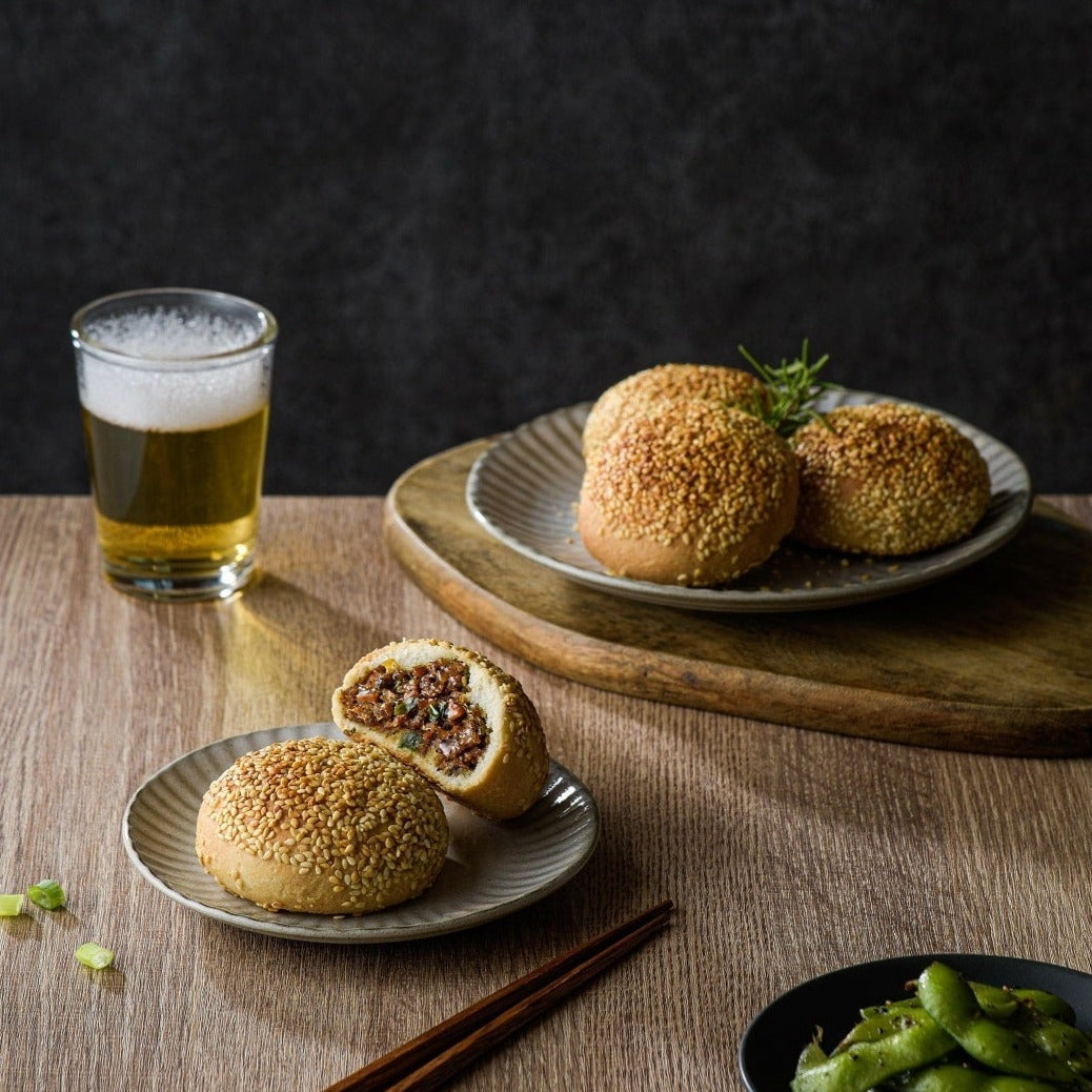 Black Pepper Scallion Bake Bun 胡椒葱香烤餅 OOLiOS Frozen Asian Food Online